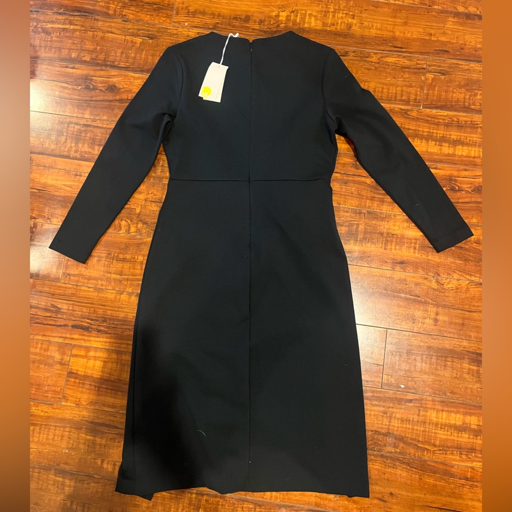 NWT Boden midi column dress black cotton blend long sleeve 6p petite LBD office - Picture 5 of 14